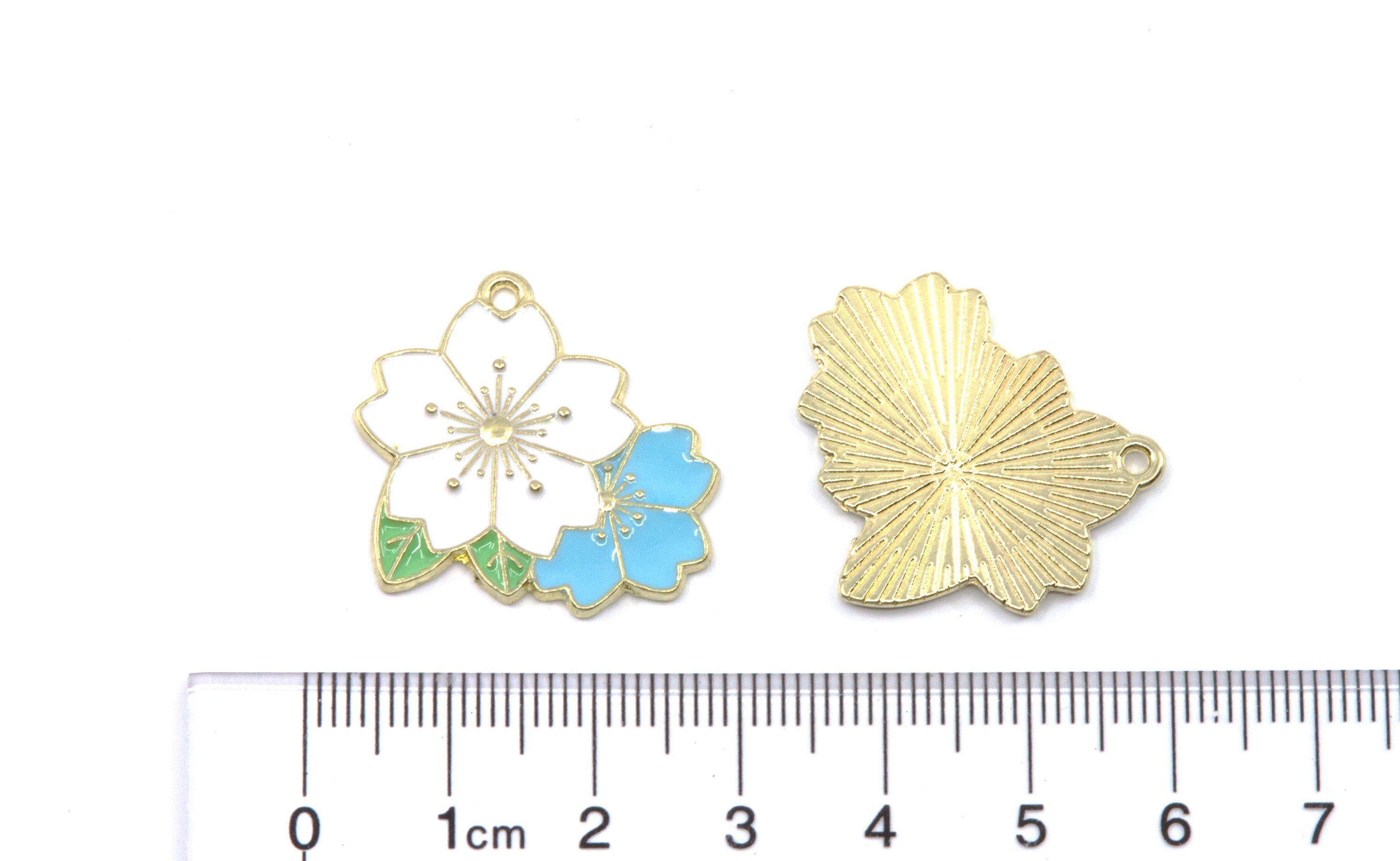 Enamel Flower Charms Random Assortment of Small Enamel Flower Charms Jewelry Supplies