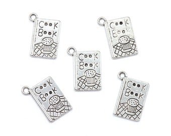 Cookbook Antique Silver Tone Charms - Lot of Five