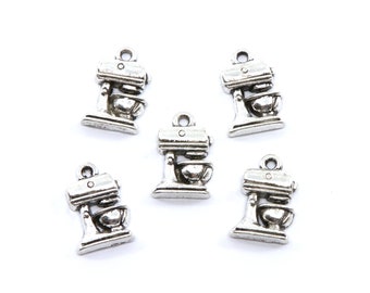 Kitchen Mixer Antique Silver Tone Charms...Lot of Five...