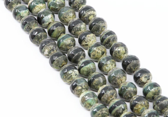 Green and on sale black striped stone