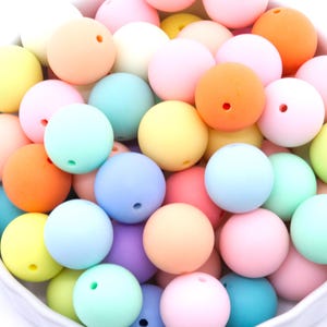 20mm Bubblegum Beads - Frosted Matte Rainbow Mix - Chunky Acrylic Beads