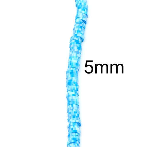 4mm, 6mm, 8mm Vinyl Heishi Beads, Blue Mix, Polymer Clay Beads