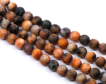 Orange Spice Faceted Agate Beads - 8mm - Natural Stone Beads