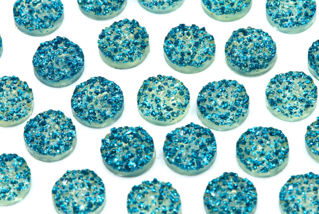 Clear Druzy con Blue Glitter Crystal Faux Druzy 12mm Flatback Etsy España