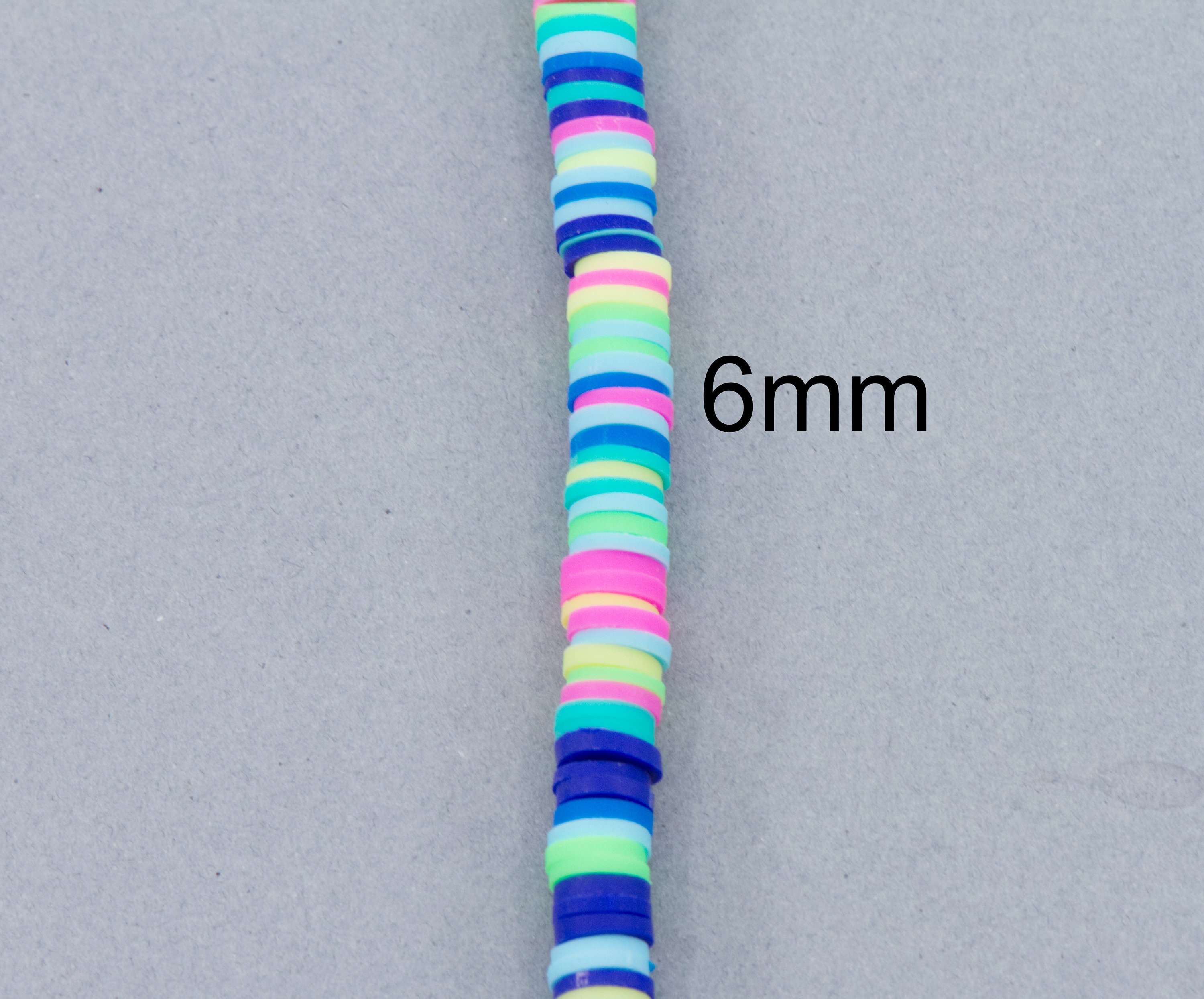 4mm 6mm 8mm Vinyl Heishi Beads Blue Mix Polymer Clay 