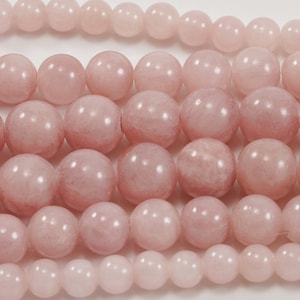Soft Lilac Pink Jade Natural Stone Dyed Beads - 6mm - 8mm - 10mm - Full Strand