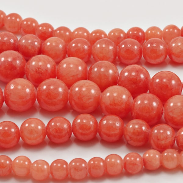 Sandstone Orange Jade Natural Stone Dyed Beads...Full Strand....6mm-10mm...Orange Jade...