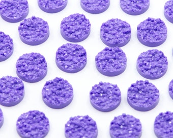 60 Strass Flatback A Forma Di Druzy Celeste - Perle Di Resina Per Gioielli Fai Da Te, Decorazioni E Nail Art