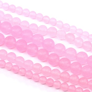 Bubblegum Pink Round Dyed Jade Beads...Full Strand...6mm-10mm...Pink Jade Beads