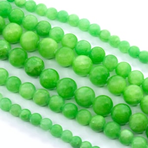 Shamrock Green Jade Natural Stone Dyed Beads...Full Strand....6mm-10mm...