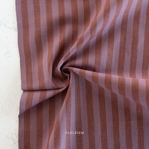 Fableism Supply Wovens Fabric, Sun Stripes Fig, Cotton Quilting Cut to Size, Modern Quilter&#39;s Weight