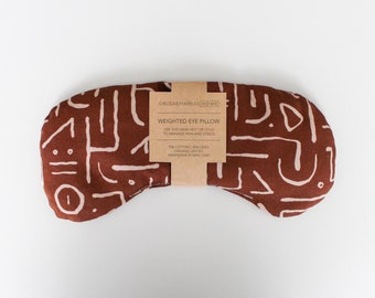 Handmade Weighted Eye Pillow, Cotton Linen, Heat Cold Therapy