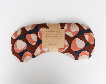 Handmade Weighted Eye Pillow, Cotton Linen, Hot Cold Therapy