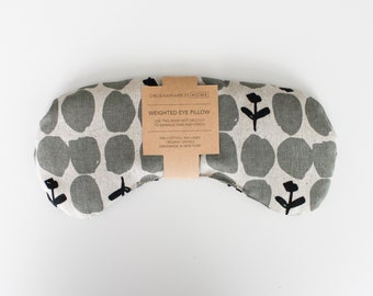 Weighted Eye Pillow, Cotton Linen Blend, Heat Cold Therapy