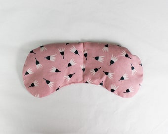 Handmade Weighted Eye Pillow: Cotton Linen, Hot Cold Therapy