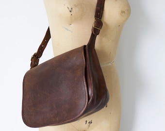 70s COACH SADDLE PURSE dark brown crossbody messenger bag