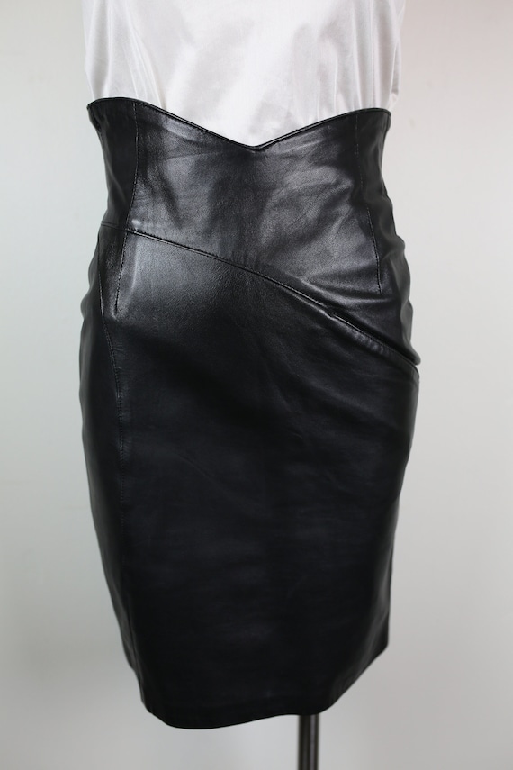 80s 90s FORENZA LEATHER MINI Pencil Skirt / Vintag