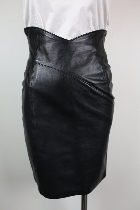 80s 90s FORENZA LEATHER MINI Pencil Skirt / Vintag