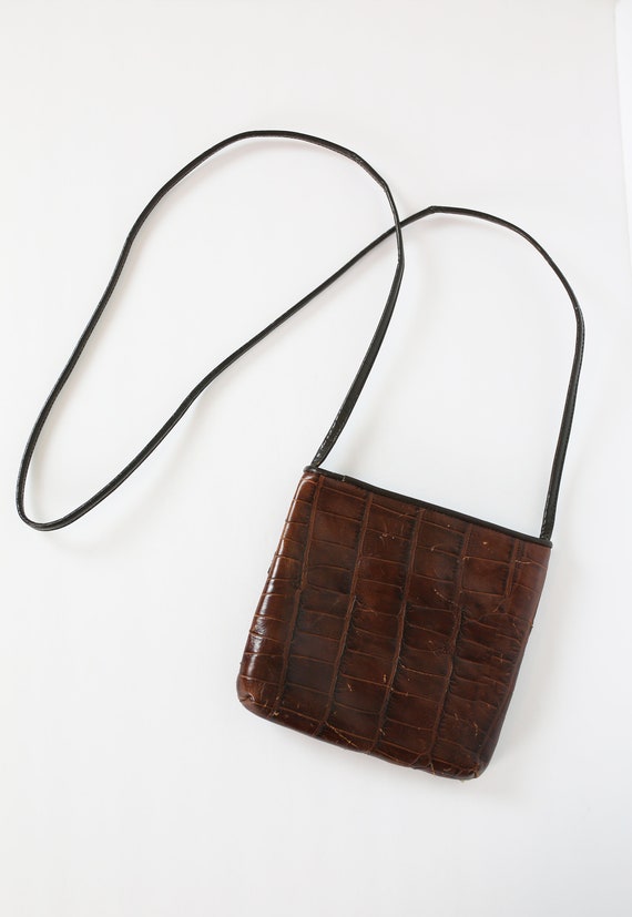 80s SHARIF LEATHER CROSSBODY purse snakeskin - image 3