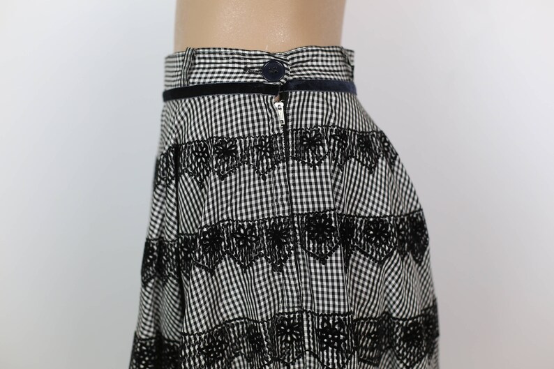 50s RAYON ALSON SPORTSWEAR full circle black & white checks Etsy