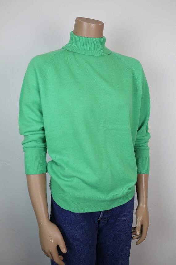 60s MOCK NECK SWEATER mint green acrylic