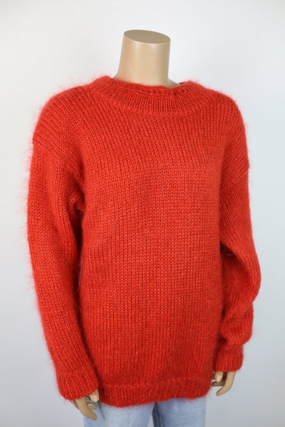 80s RAFAELLA OVERSIZED SWEATER reddish orange moha