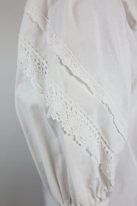 80s RECOLLECTIONS PRAIRIE BLOUSE white cotton wes… - image 5