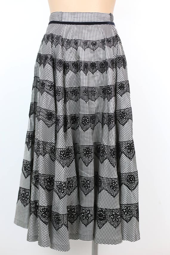 50s RAYON ALSON SPORTSWEAR full circle black & white checks Etsy