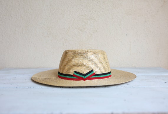VINTAGE MEXICAN WIDE brim hat Calidad palm straw b