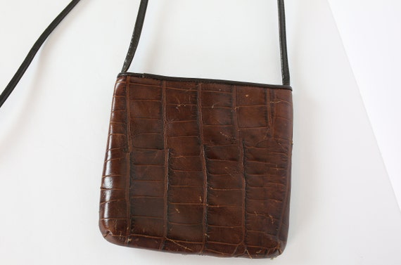 80s SHARIF LEATHER CROSSBODY purse snakeskin - image 4