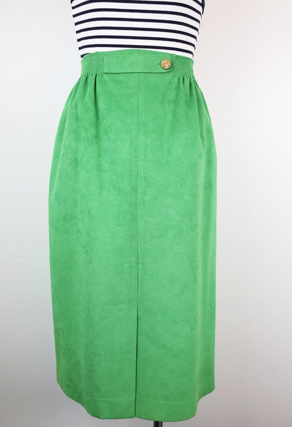 60s SAMUEL ROBERT SKIRT ultra suede kelly green fa