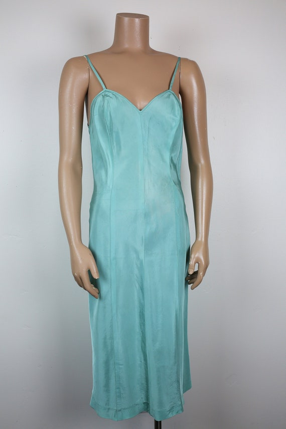 50s BULLOCK'S WILSHIRE SLIP dress mint green aceta