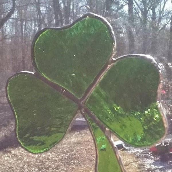 Lucky 3 Leaf Clover for St. Patrick's Day Shamrock Suncatcher Crafted In USA!!