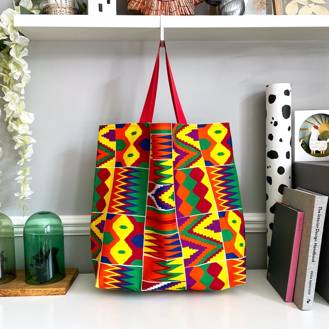 Handmade Fabric Tote Shopper Bag Ankara Print Fabric Tote Bag African