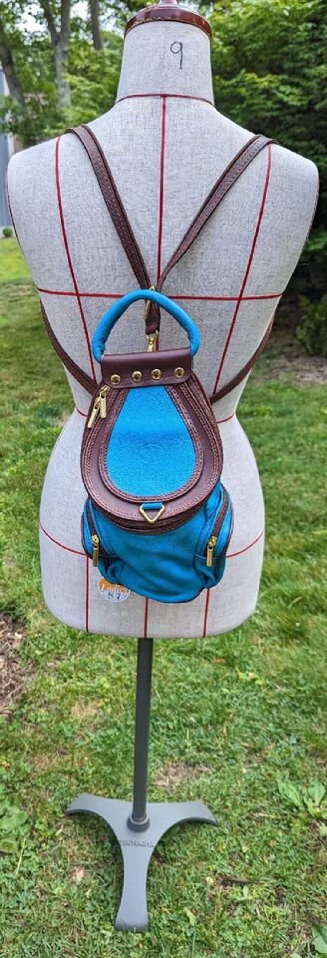 NWOT VA Blue Green Leather Mini Backpack Purse Convertible Etsy