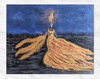 Poster Print - Acrylic Goddess Painting: Original Painting