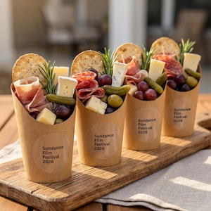 Custom Logo Charcuterie Cups: Corporate Event Snack Cups, Personalized Business Party