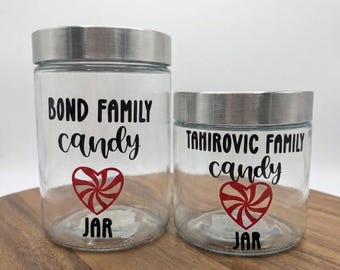 Personalized Glass Candy Jar Customized with Name