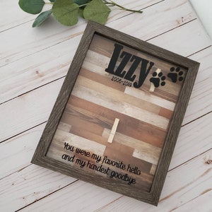 Custom Pet Memorial Shadow Box with Name and Date, 8x10 Dog Cat Memorial Box, Pet Loss Memory Box with three Areas for Picture, Collar, Etc image 6