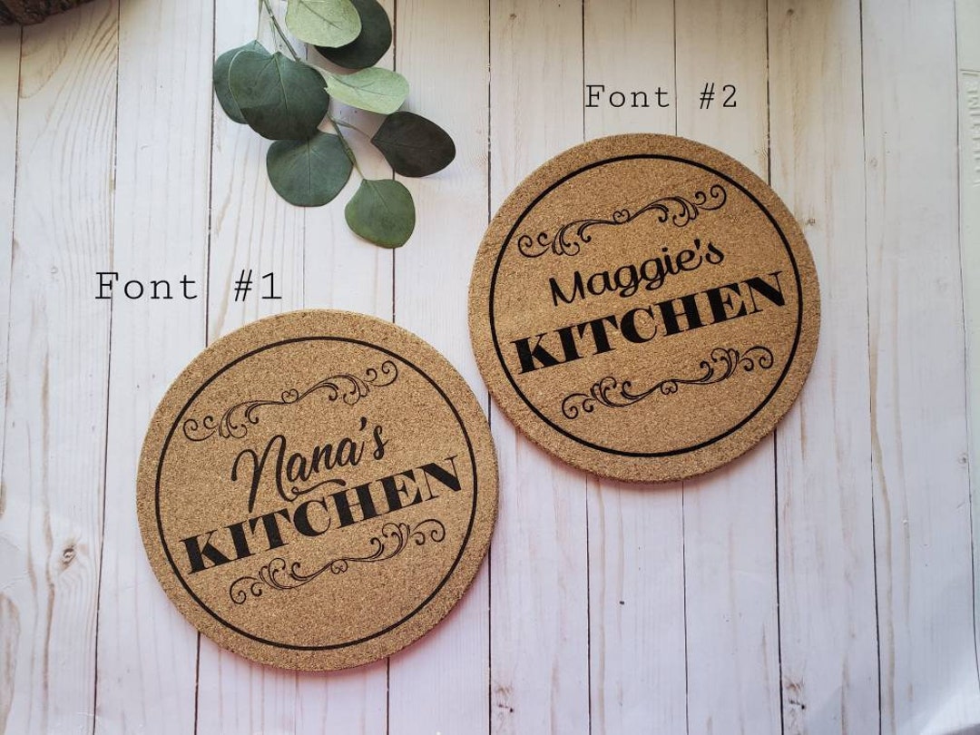 Personalized Kitchen Cork Hot Pad With Name Mother's Day Etsy