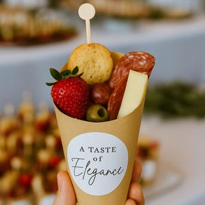 Personalized Wedding Charcuterie Cups: Elegant Snack Cups with Custom Labels