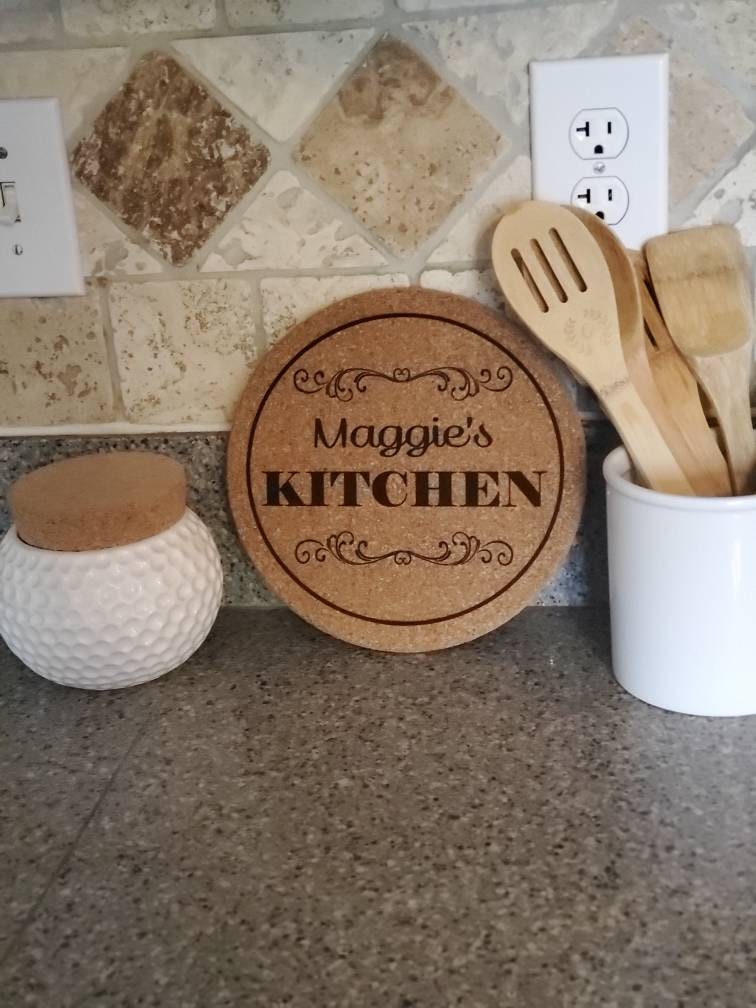 Personalized Kitchen Cork Hot Pad With Name Mother's Day Etsy UK
