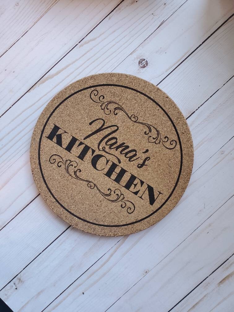 Personalized Kitchen Cork Hot Pad With Name Mother's Day Etsy UK