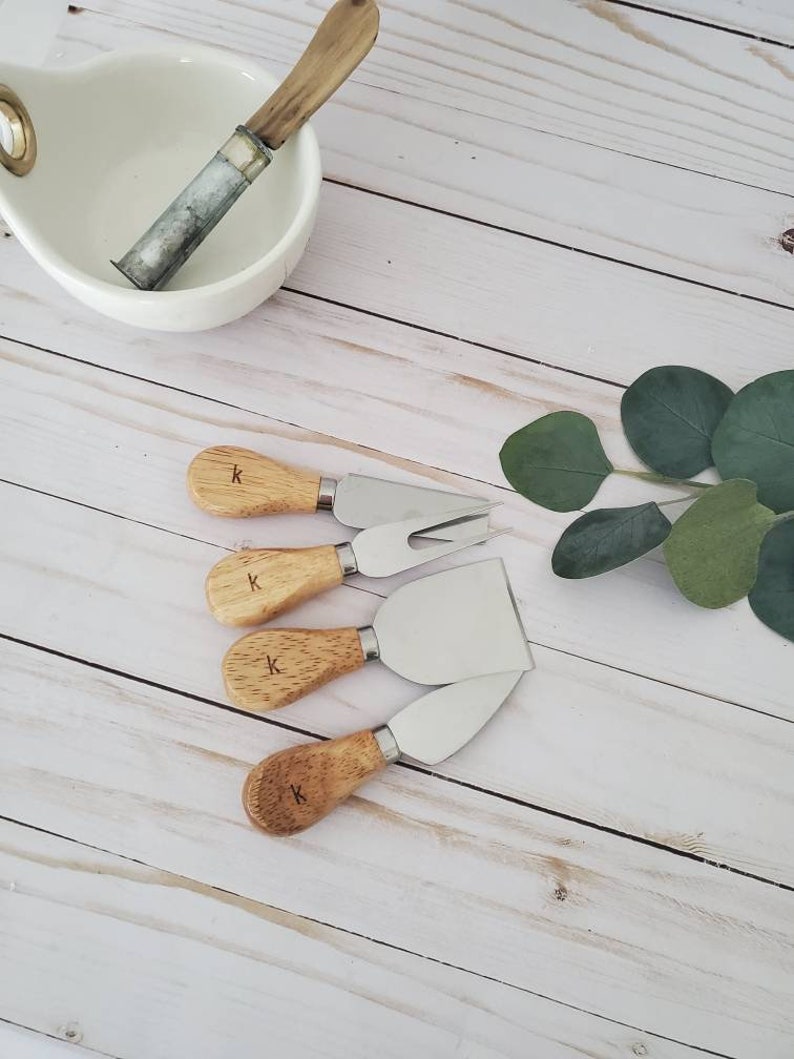 Personalized Wood Cheese Knife Set// Custom Charcuterie Bamboo Etsy