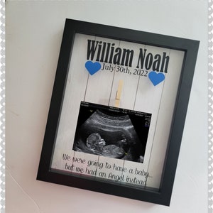 Infant Loss Memorial Shadow Box with Name and Date, Baby Loss Memory Box for Ultrasound, Pregnancy Loss Gift for Couples, Miscarriage Gift