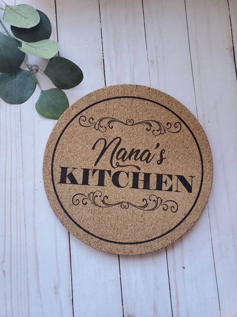 Personalized Kitchen Cork Hot Pad With Name Mother's Day Etsy UK