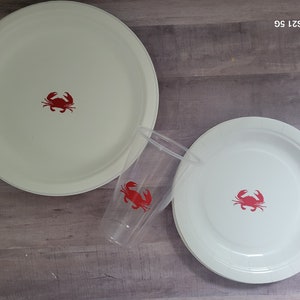 Crab Paper Plates and Cups: Seafood Boil Party Tableware