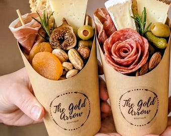 Taças de charcutaria personalizadas com logotipo: Taças de aperitivos para eventos corporativos, festas empresariais personalizadas