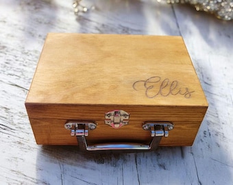Engraved Wooden Keepsake Box: Personalized Memory Box, Groomsmen Gift