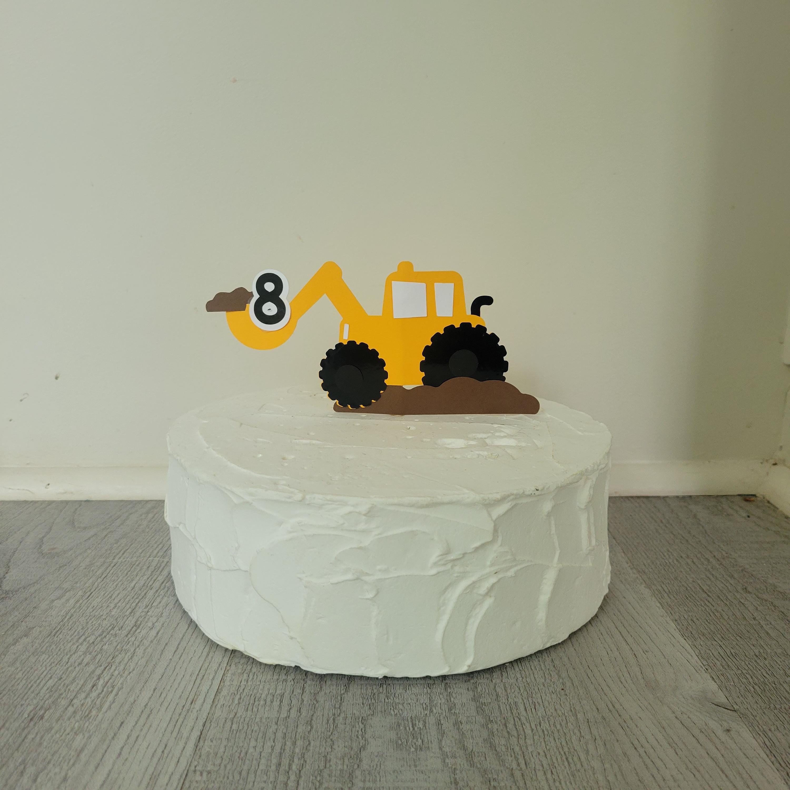 Decorazione per torta escavatore fondente nome desiderato immagine torta immagine zucchero cantiere compleanno ragazzo ragazza - Italia